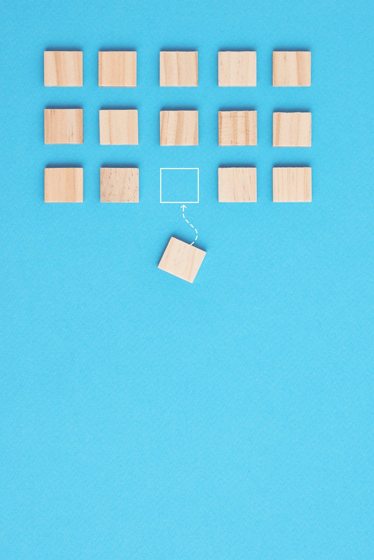 Illustration de biais algorithmiques dans les modèles génératifs, montrant un bloc différent au sein d'une équipe.